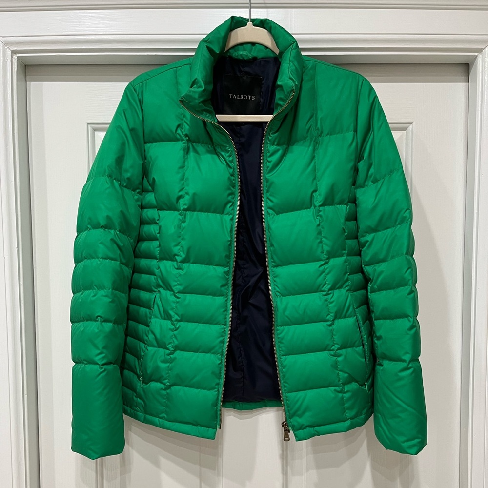 Talbots Puffer Coat, Bright Jade, size S. - Picture 3 of 8